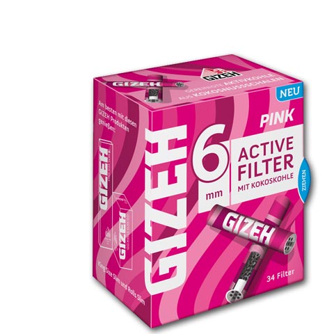 Gizeh All Pink Active Filter mit Kokoskohle