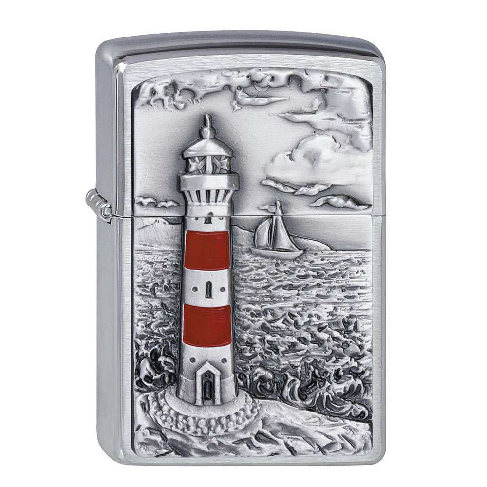 Zippo Chrom gebürstet Lighthouse Emblem