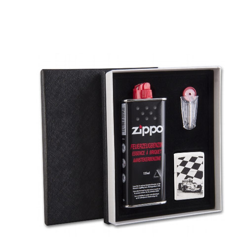 Zippo Geschenkbox Race Car mit Steine und Benzin