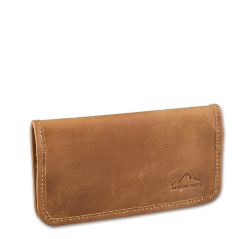 Feinschnitt-Tasche Alpenleder Leder cognac, 16 x 9 cm