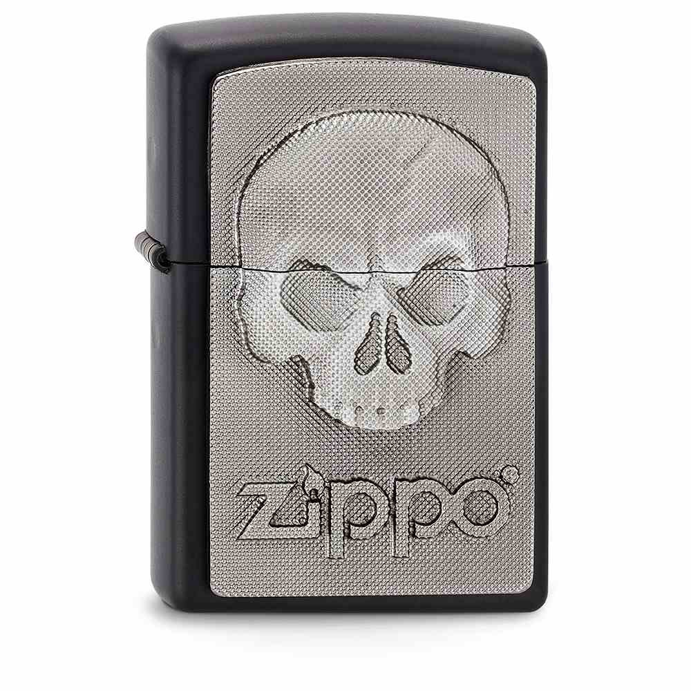 Zippo Schwarz matt Phantom Zippo Skull Emblem