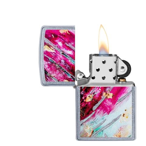 Zippo Street Chrom Mosaik Pink