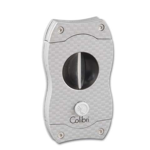 Zigarrencutter Colibri V-Cut Silber/Carbon-Look - Ø 23mm