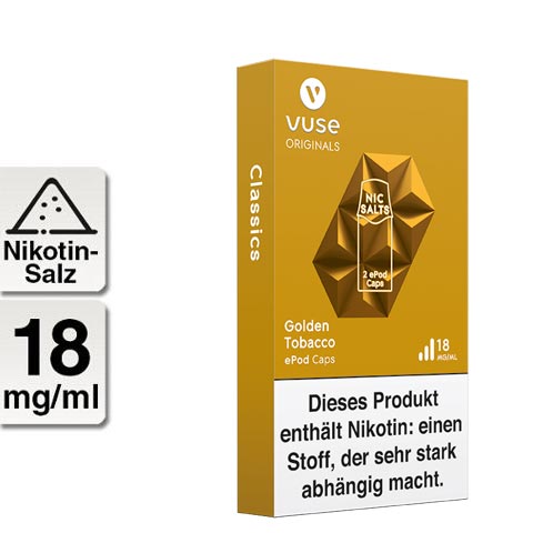 Vuse ePod Caps Nikotinsalz Golden Tobacco 18mg Nikotin