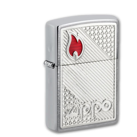 Zippo Chrom gebürstet Tiles Emblem