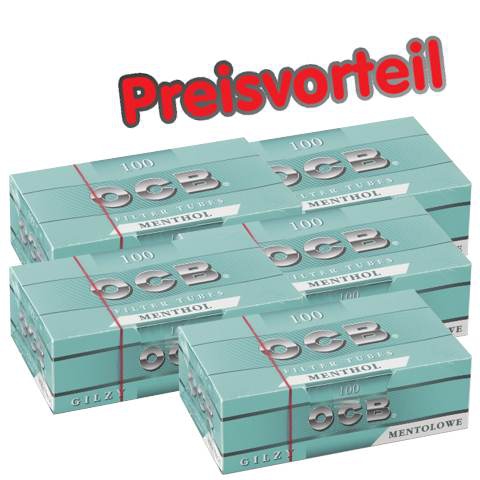 5 x OCB Menthol Hülsen, 100er