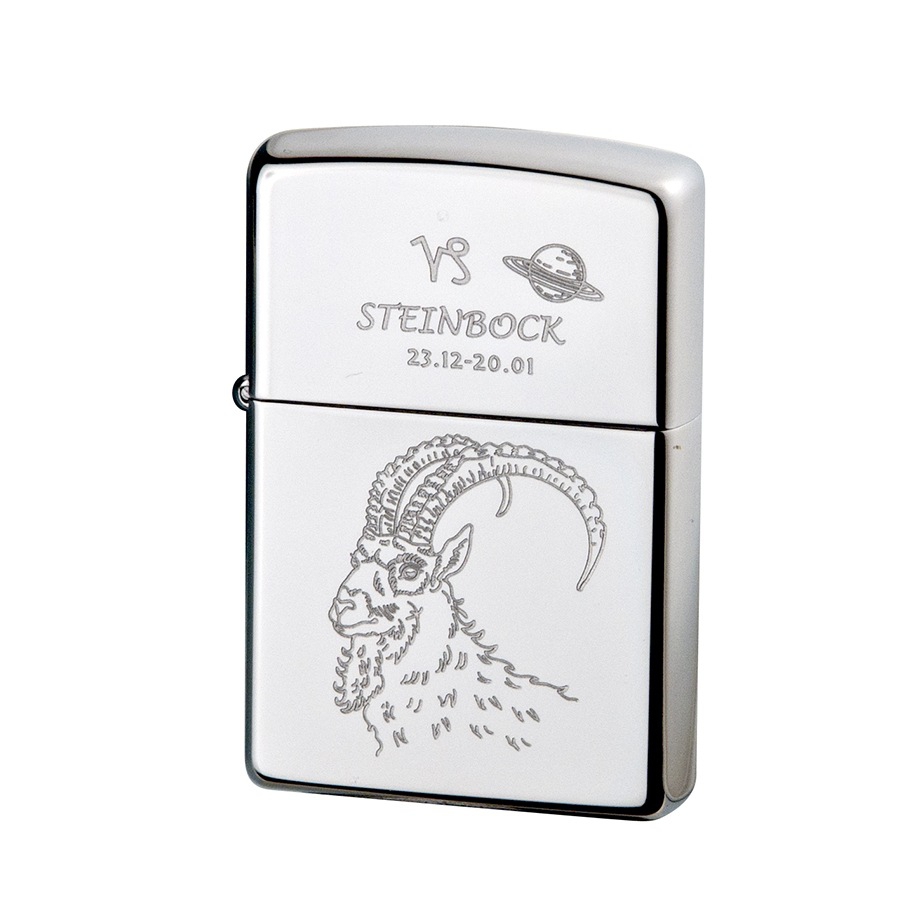 Zippo Chrom poliert Steinbock