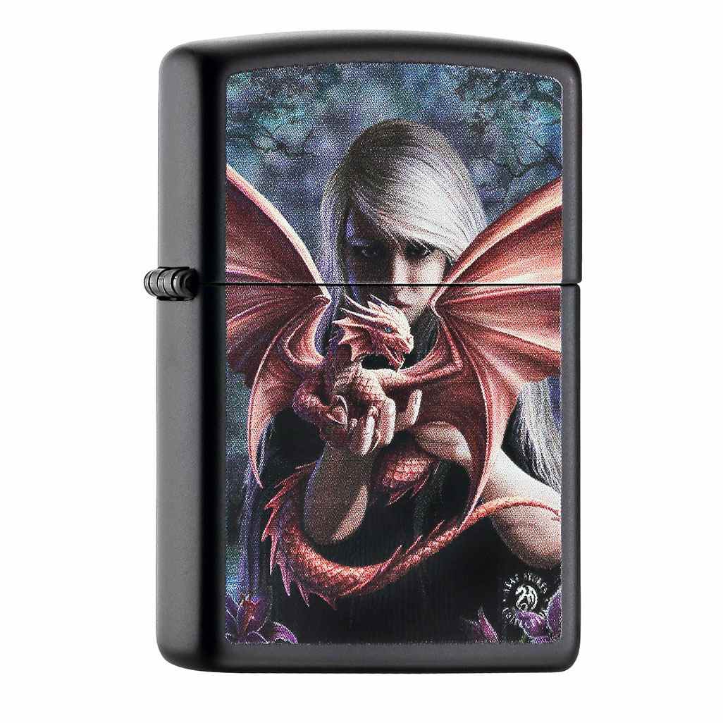 Zippo Schwarz matt Anne Stokes Dragon