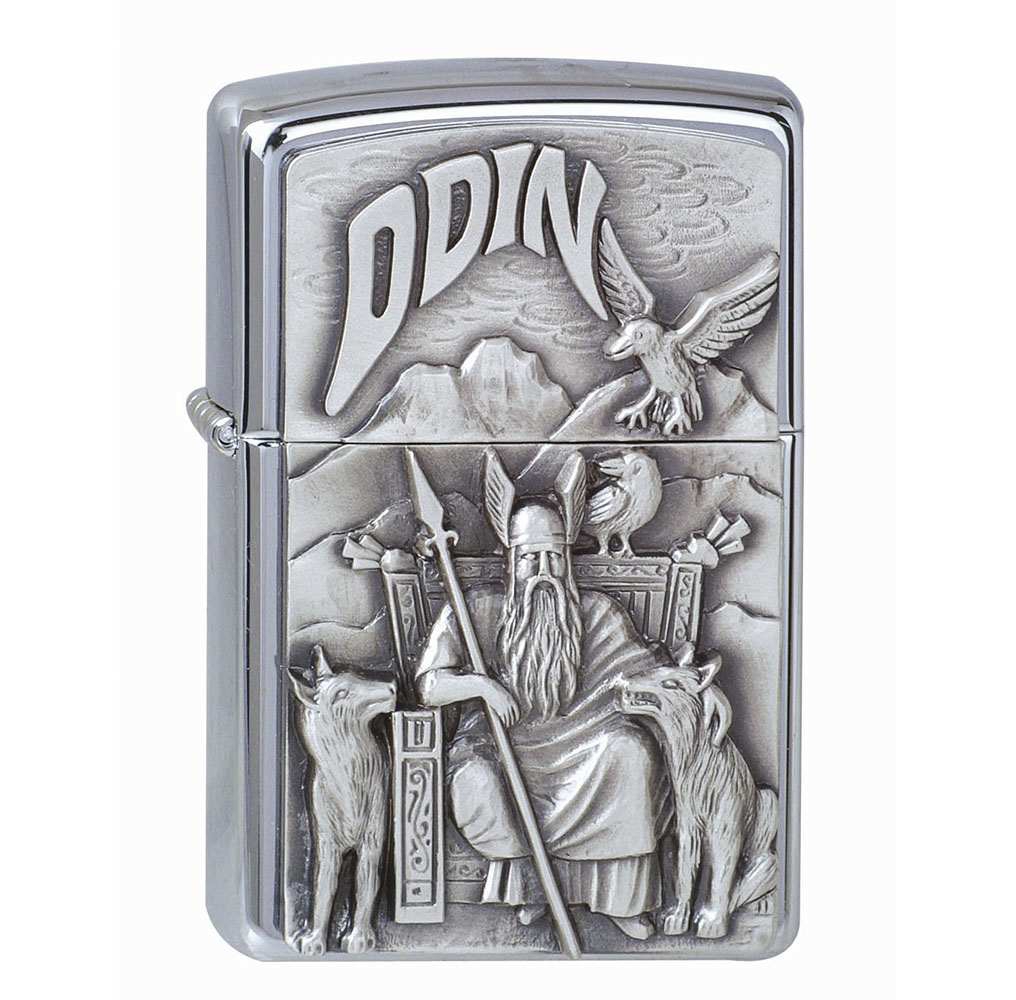 Zippo Chrom gebürstet Viking Emblem Odin