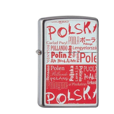 Zippo Chrom satiniert Pols in Languages