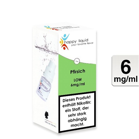 happy liquids E-Liquid Pfirsich 6mg Nikotin