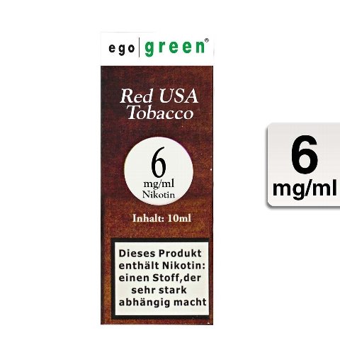 Ego Green E-Liquid Red USA Tobacco 6mg Nikotin