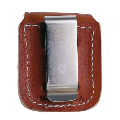 Zippo Ledertasche braun mit Clip