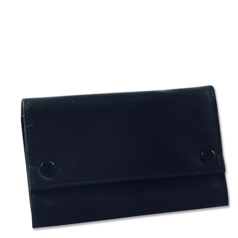 Feinschnitt - Tasche Leder schwarz, 14,5 x 9 cm