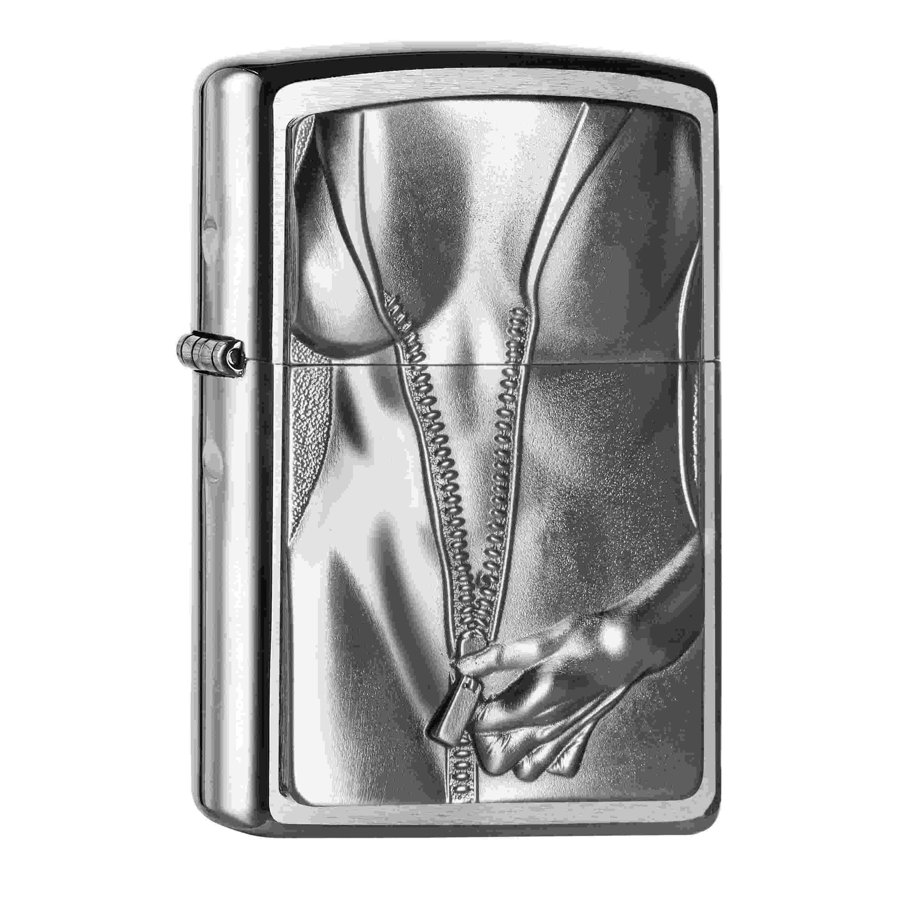 Zippo Chrom gebürstet Zipper Girl