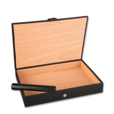 Humidor Columbus in Leder-Optik, schwarz