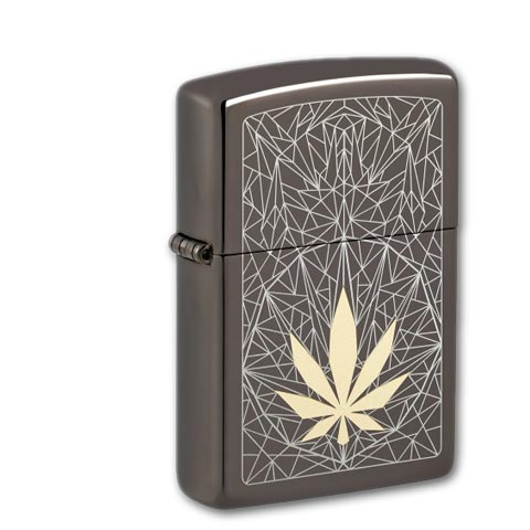 Zippo Black Ice Cannabis Design