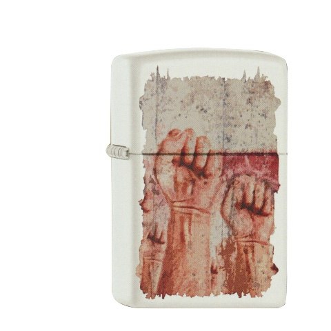 Zippo Weiß matt Clenched Fists