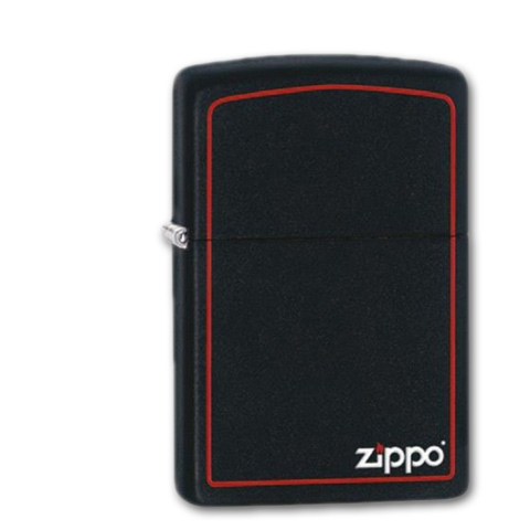 Zippo Schwarz matt Zippo Logo Border