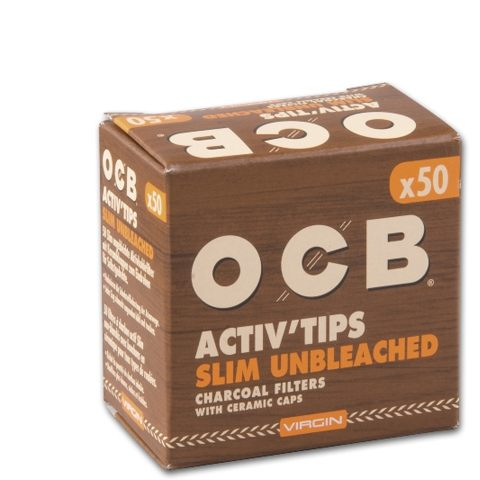 OCB Slim Unbleached Activ'Tips, 7mm