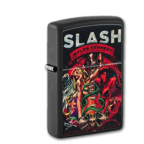 Zippo Schwarz matt Slash Design