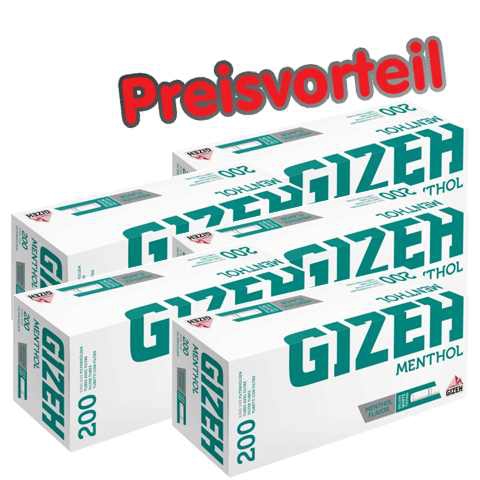 5 x Gizeh Menthol Hülsen, 200er