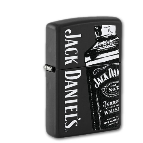 Zippo Schwarz matt Jack Daniel’s Design