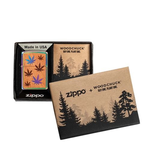 Zippo Rainbow Woodchuck Mahagoni Emblem