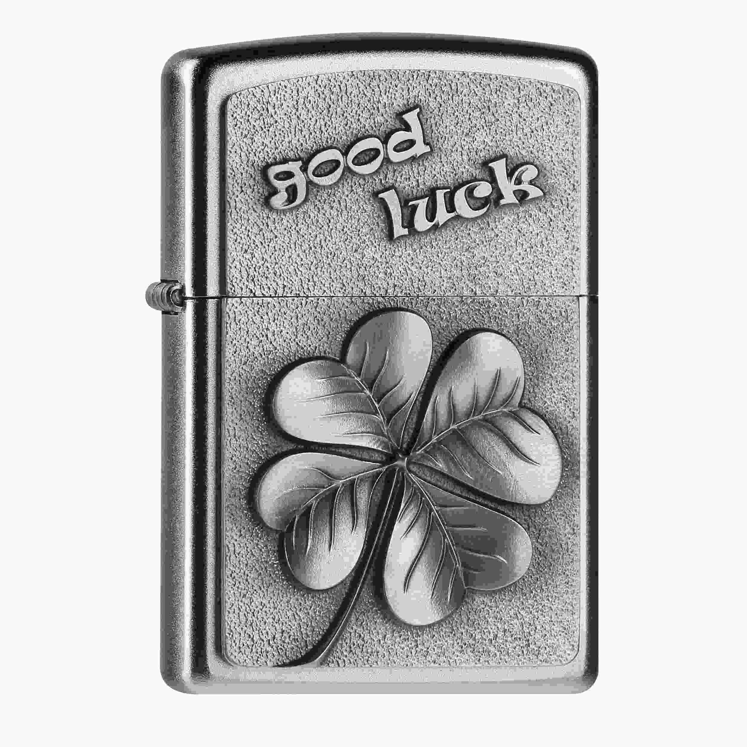 Zippo Chrom satiniert Good Luck Clover