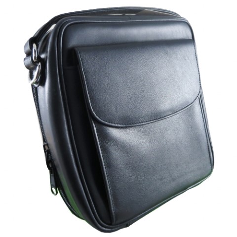 Pfeifentasche 8er Leder Schwarz mit Vortasche