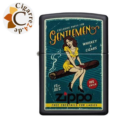 Zippo Schwarz matt Cigar Girl Design