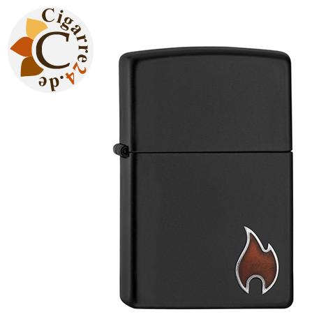 Zippo Schwarz matt Little Flame Epoxy Emblem