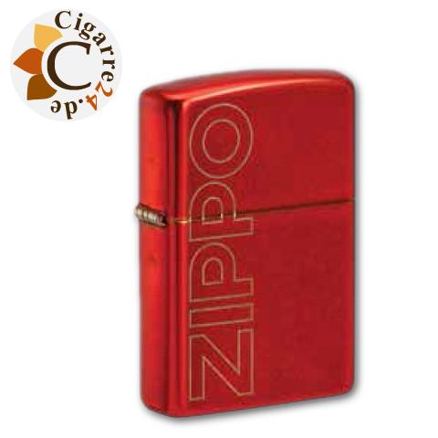 Zippo Rot Metallic Zippo Logo gelasert